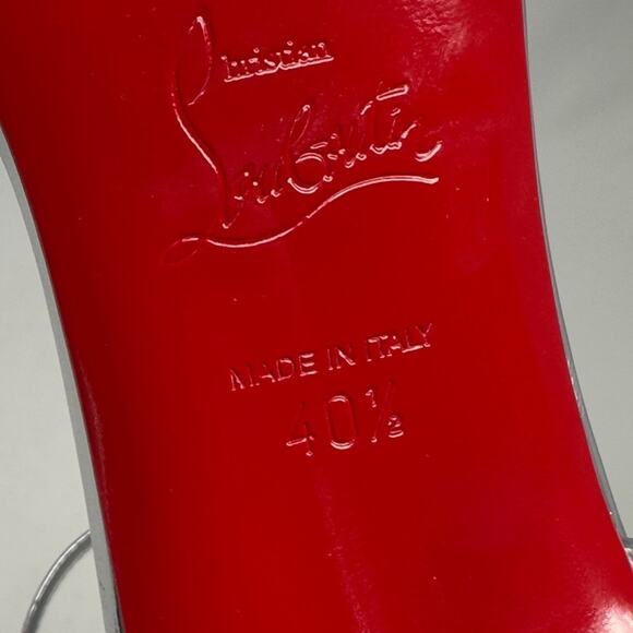 Christian Louboutin Anemona Silver Feather Sandals Heels Size EU 40.5 - Picture 13 of 14